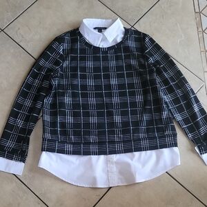 Zac and Rachel layered sweater blouse combo SZ L